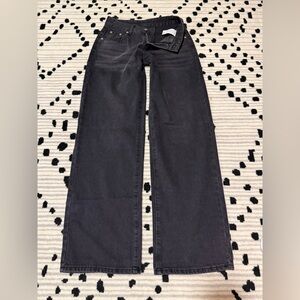 Gaiety Jeans Women’s XS Washed Black Wide Leg Stretch Jeans Y2K 90s